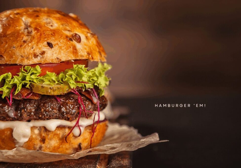 Brown Minimalist Hamburger Day Instagram Post (1200 x 800 px)